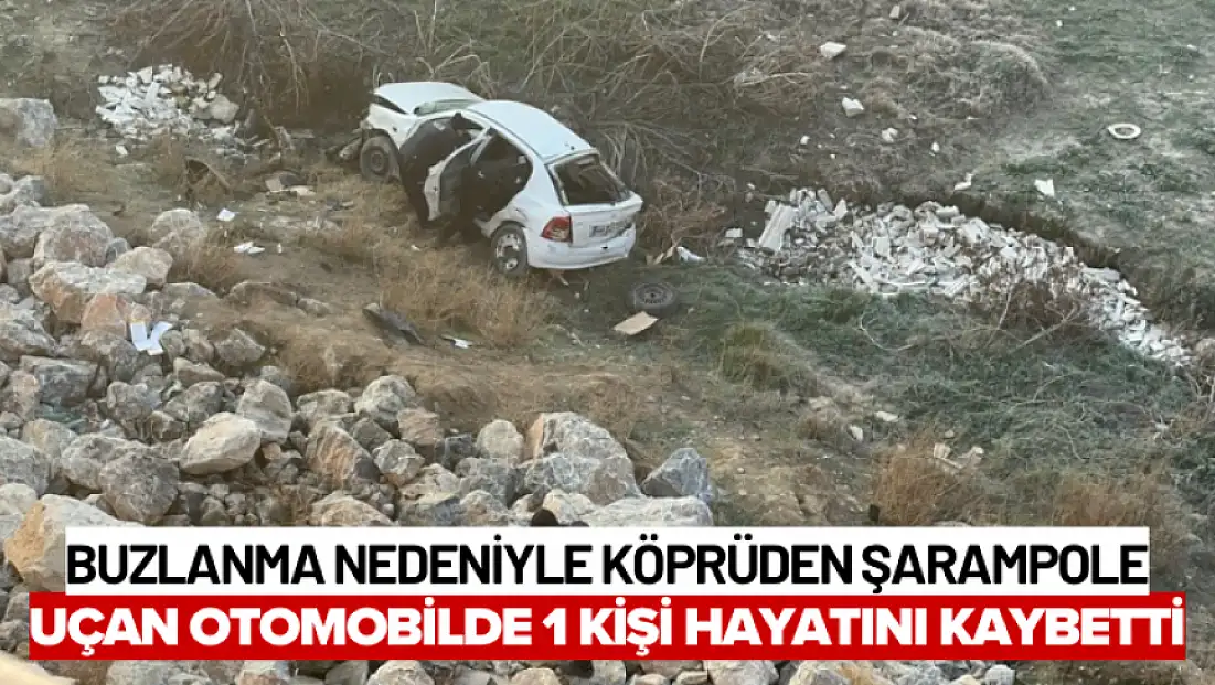 Buzlanma Nedeniyle Köprüden Şarampole Uçan Otomobilde 1 Kişi Hayatını Kaybetti