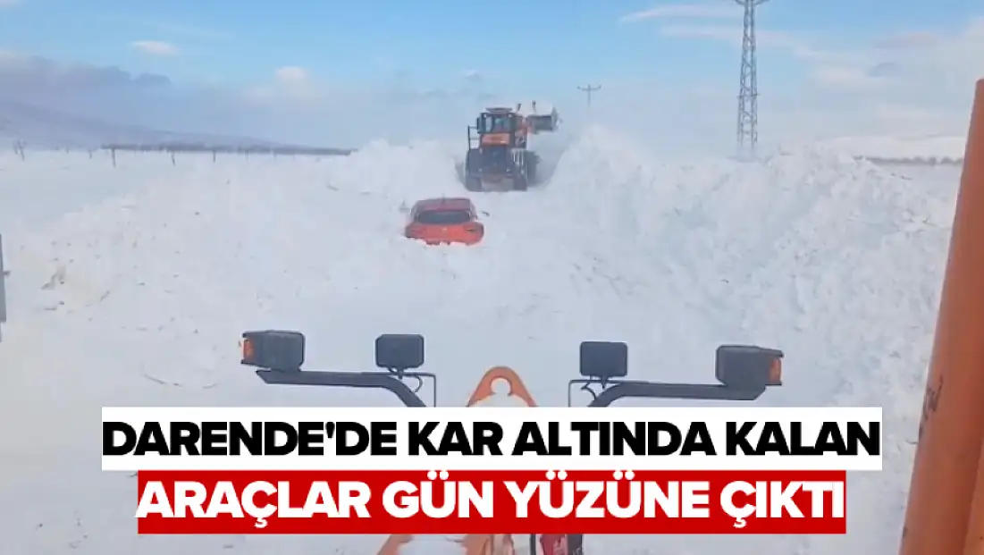 Darende'de Kar Altında Kalan Araçlar Gün Yüzüne Çıktı