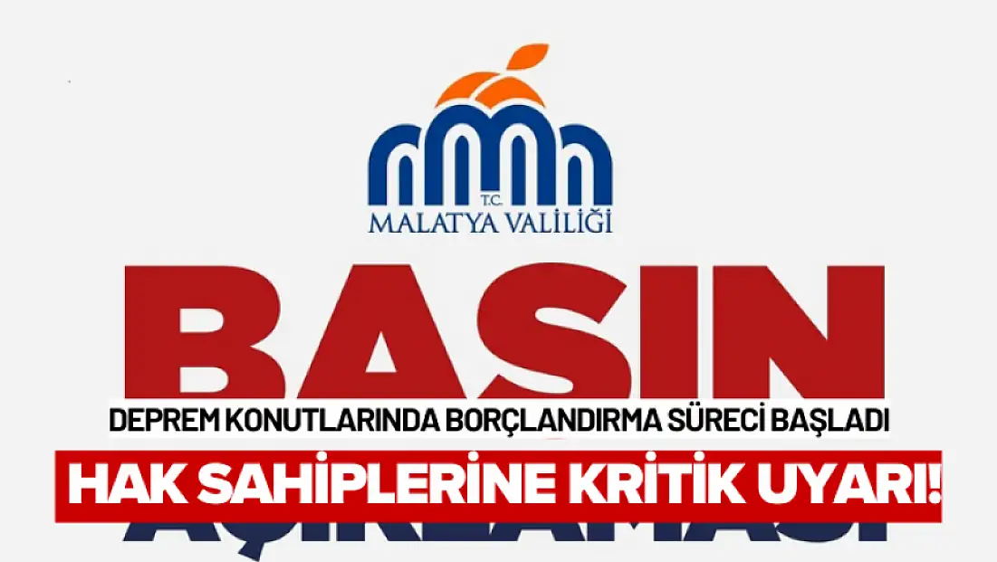 Deprem Konutlarında Borçlandırma Süreci Başladı
