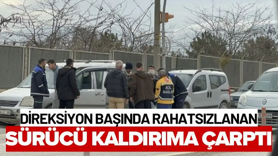 Direksiyon Başında Rahatsızlanan Sürücü Kaldırıma Çarptı