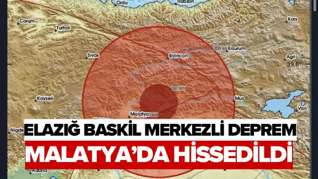 Elazığ Baskil Merkezli Deprem Malatya’da Hissedildi