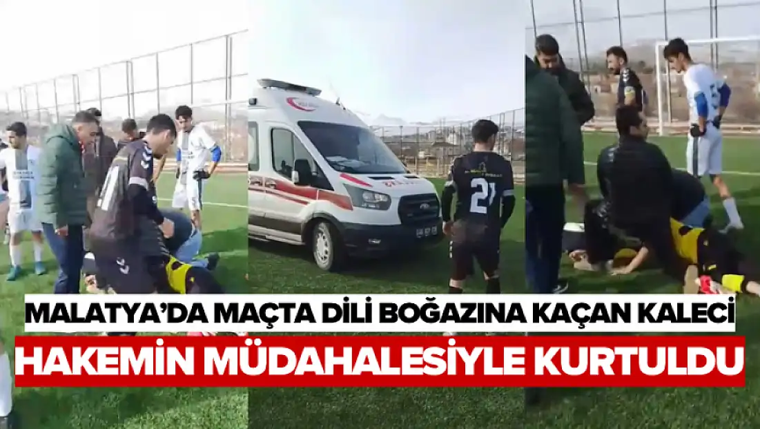 Maçta dili boğazına kaçan kaleci, hakemin müdahalesiyle kurtuldu