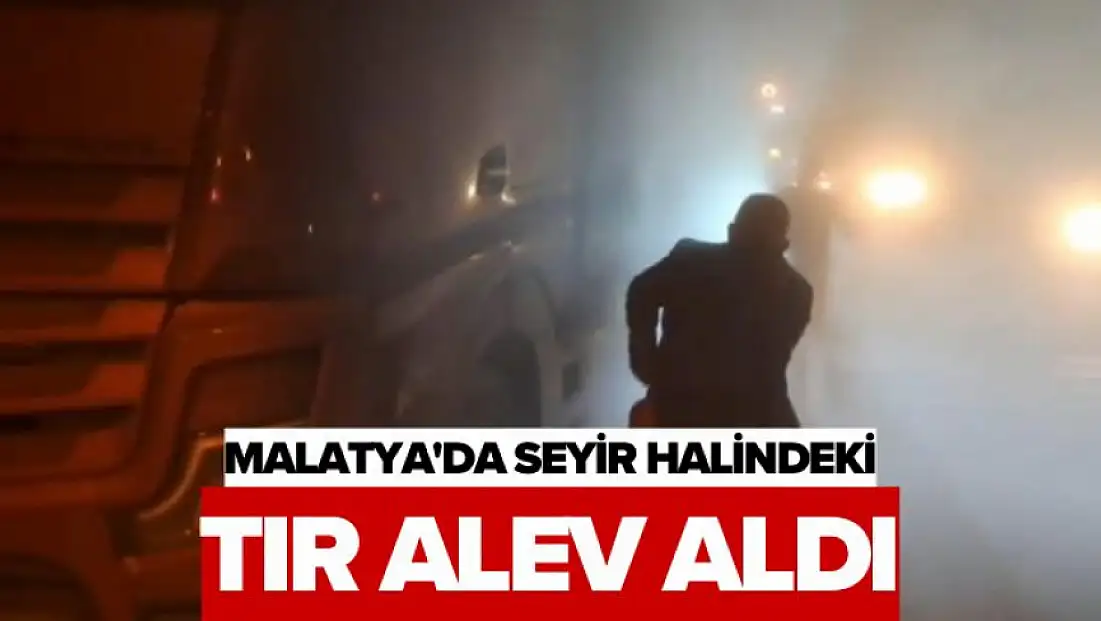 Malatya'da seyir halindeki tır alev aldı