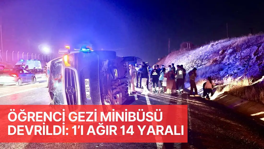 Öğrenci Gezi Minibüsü Devrildi: 1’i Ağır 14 Yaralı
