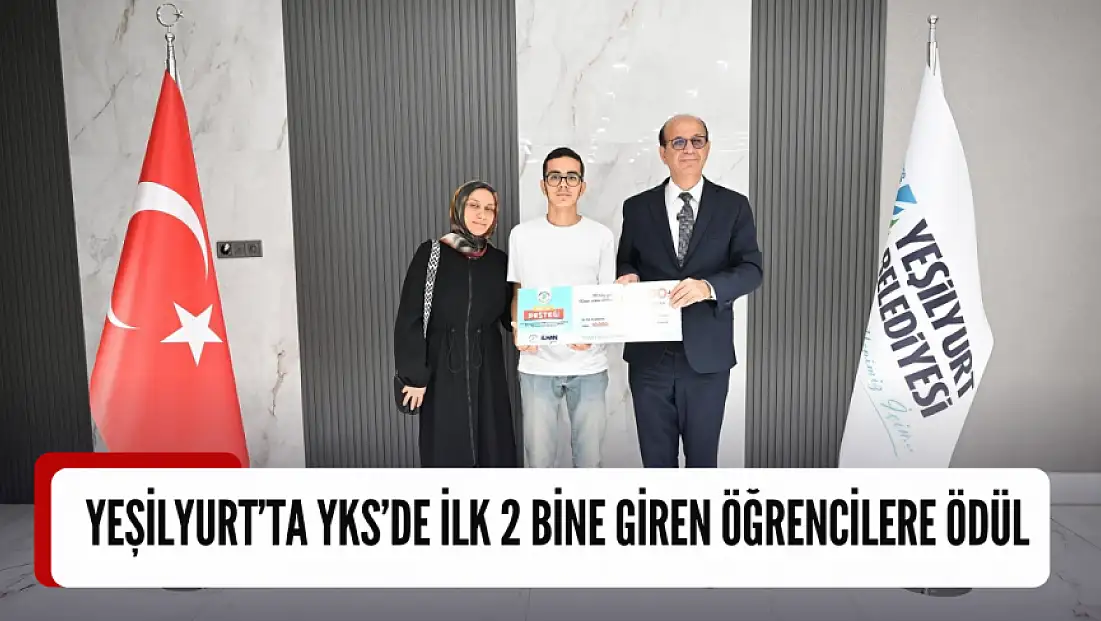 Yeşilyurt'ta YKS'de ilk 2 bine giren öğrencilere ödül