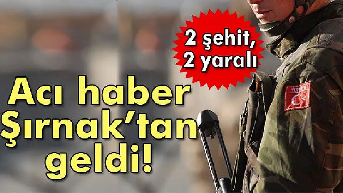 Şırnak'ta askere mayınlı saldırı: 2 şehit, 2 yaralı