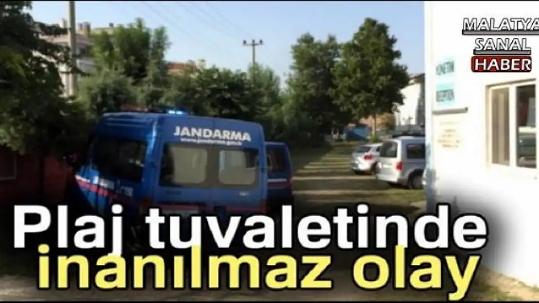 Plaj tuvaletinde inanılmaz olay!