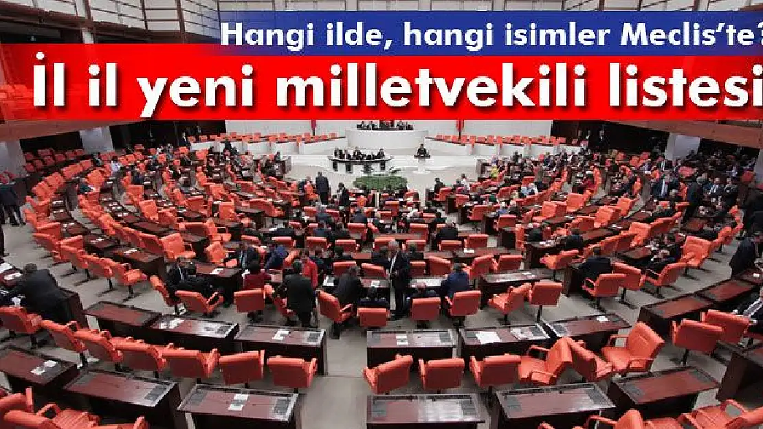 İL İL MİLLETVEKİLİ LİSTESİ