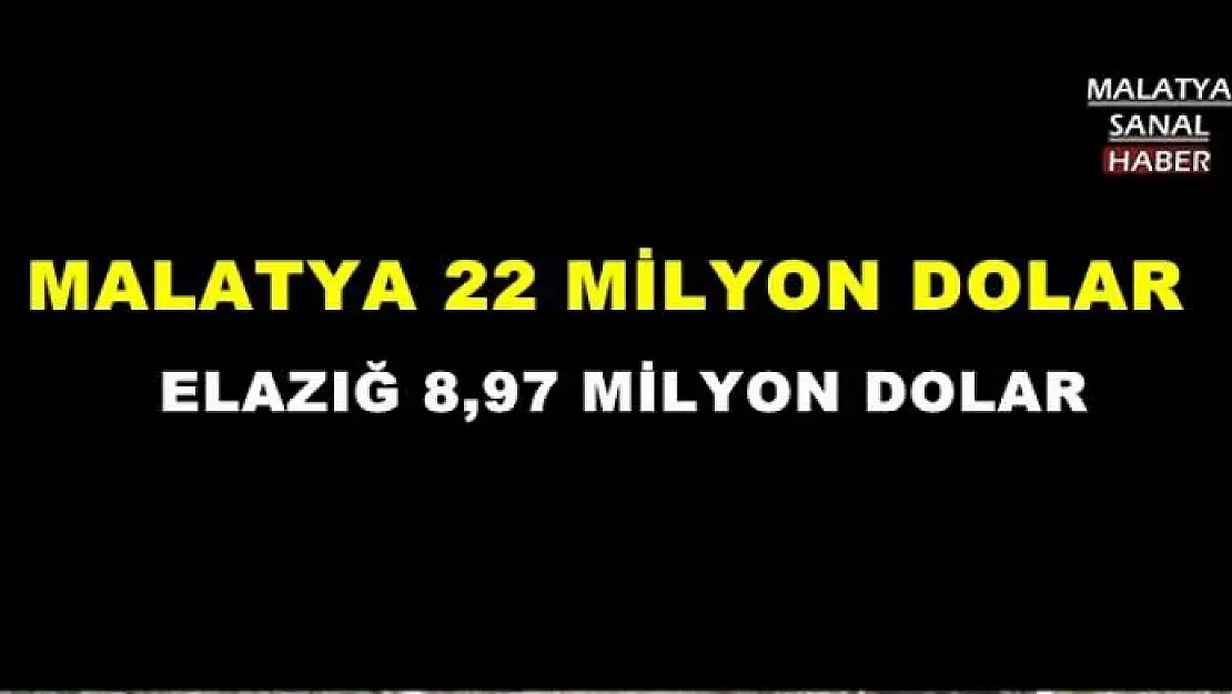 MALATYA'DAN 22 MİLYON DOLAR