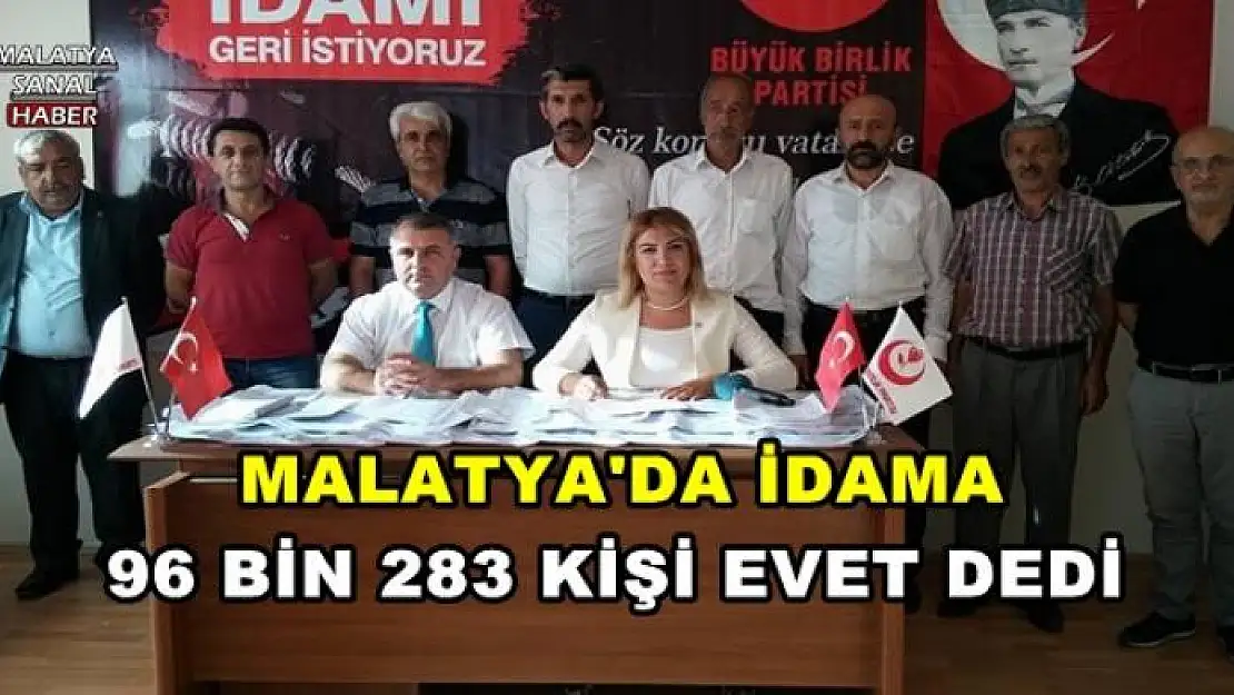 MALATYA'DA İDAMA  96 BİN 283 KİŞİ EVET DEDİ