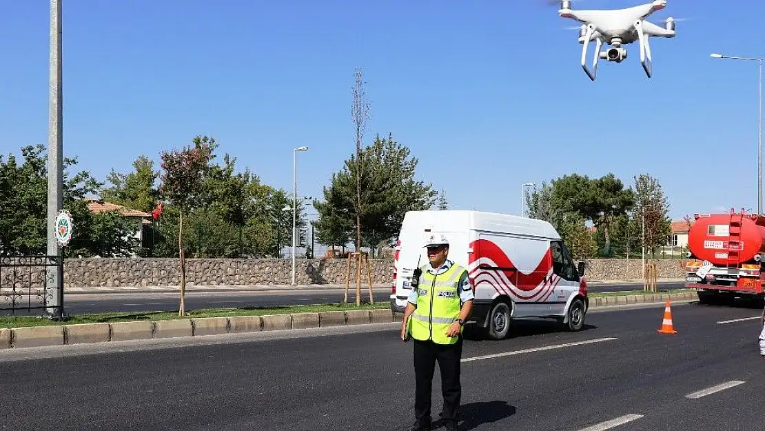 Malatya´da bayram trafiğine drone´li denetim