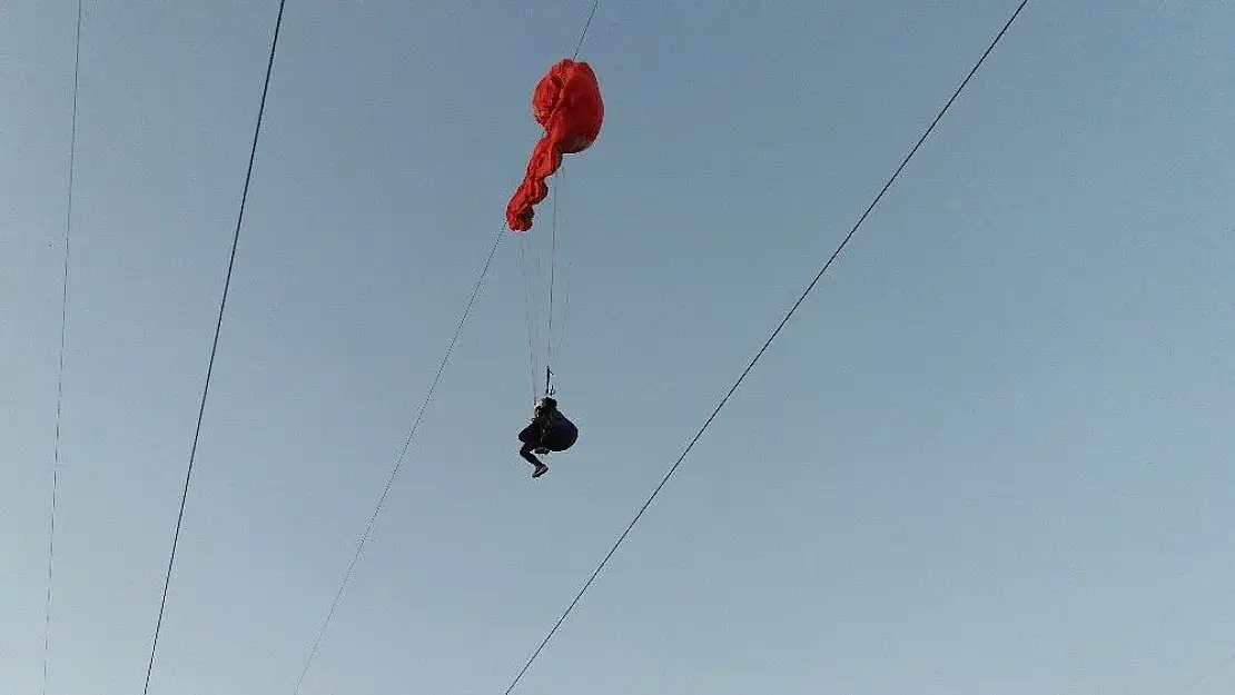 'Kadın paraşütçünün yüksek gerilim hattında ölüm kalım savaşı'