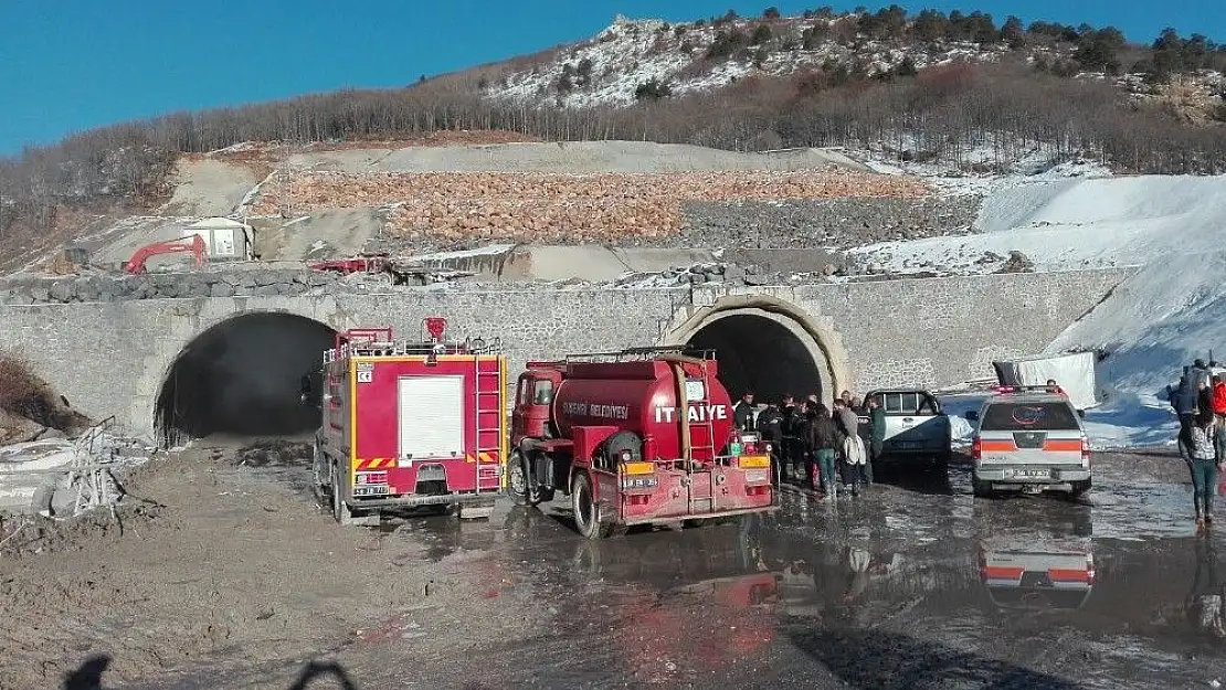 'Tünel inşaatında yangın'