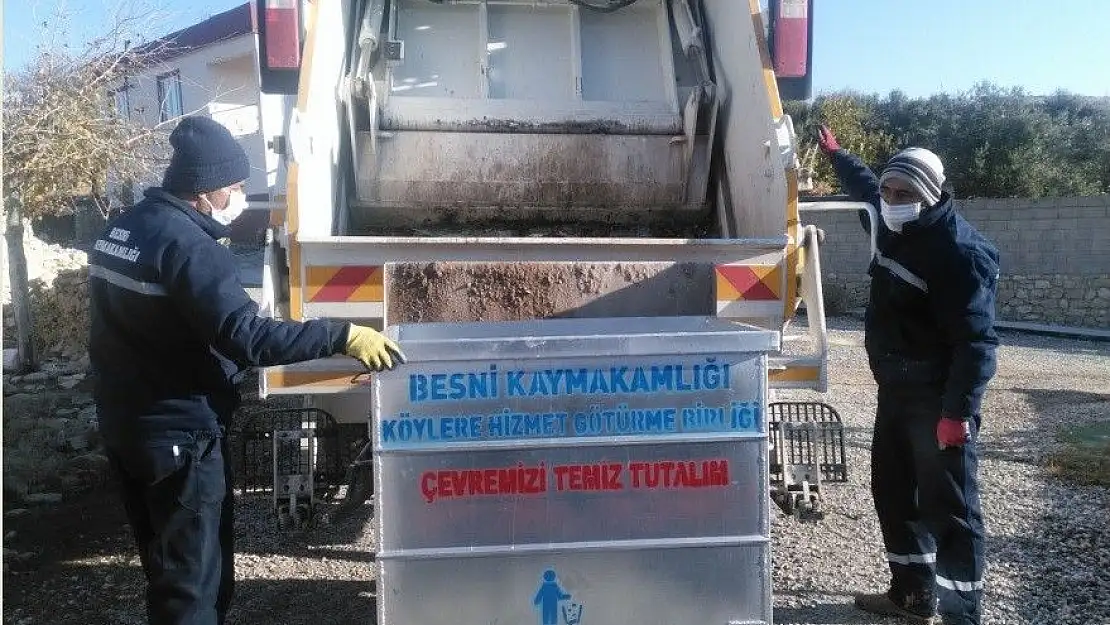 'Besni´de 27 köye 225 adet çöp konteynırı dağıtıldı'
