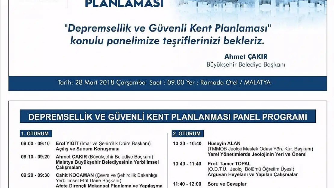 '`Depremsellik ve Güvenli Kent Planlaması´ paneli'