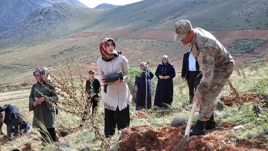 'Fidanları, şehitlerin künyeleri ile birlikte toprakla buluşturdular'