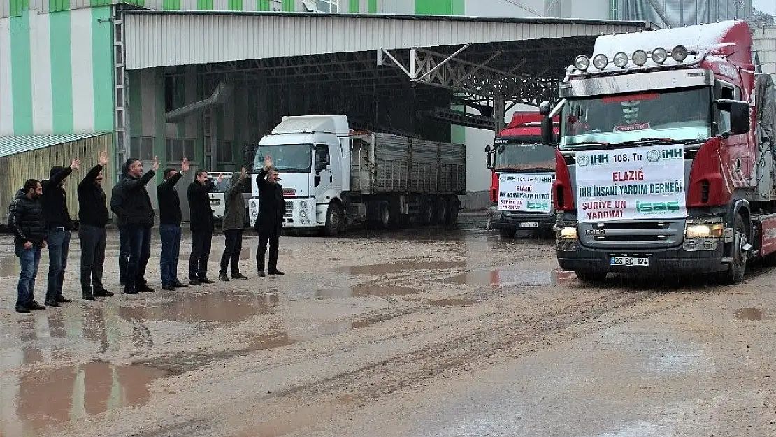 'Elazığ´dan Suriye´ye 10 tır un gönderildi'