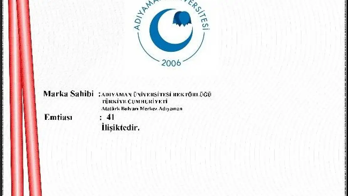 'Adıyaman Üniversitesi logosu tescillendi'