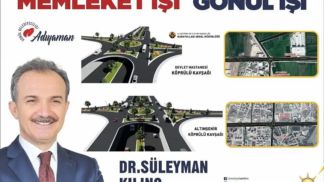 'Adıyaman´a battı çıktılı köprülü kavşak geliyor'