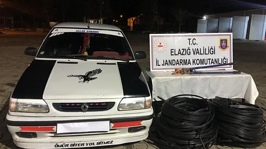 'Elazığ´da kablo  çalan 2 şüpheli suçüstü yakalandı'