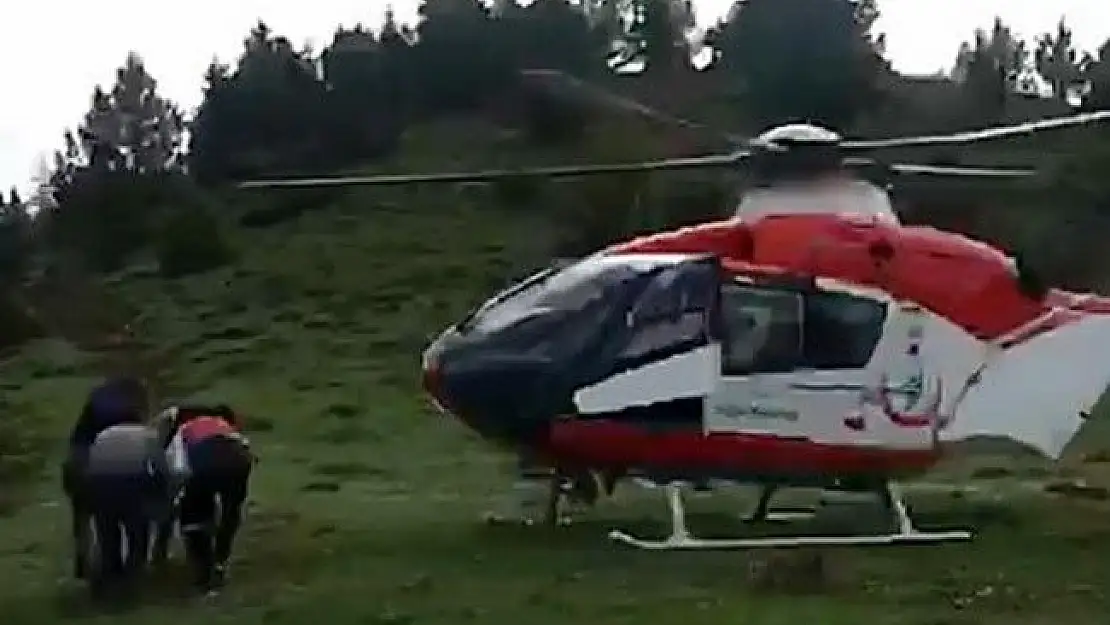 'Mantardan zehirlendi ambulans helikopterle hastaneye kaldırıldı'