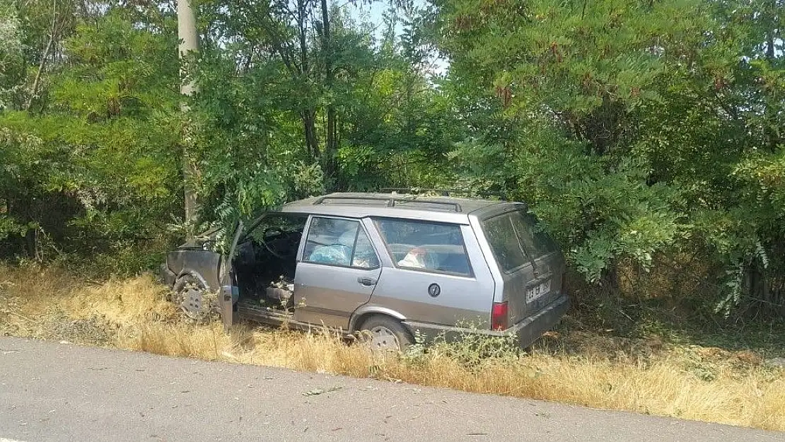 'Elazığ´da  otomobil elektrik direğine çaptı: 2 yaralı'