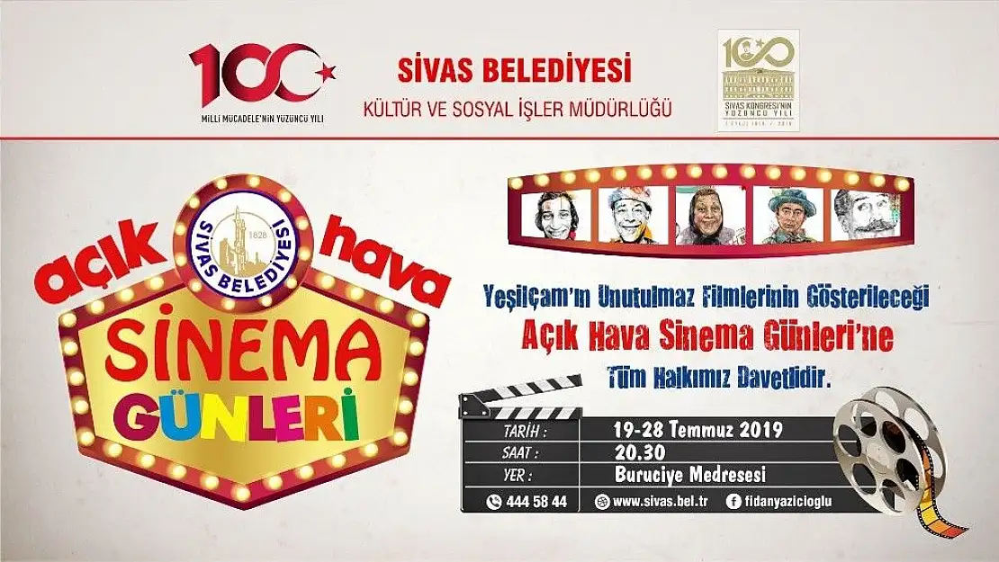 'Sivas´ta ` Açık Hava Sinema Günleri´  başlıyor'