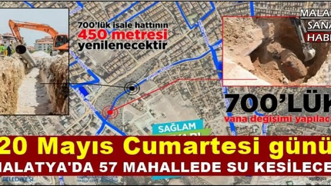 MALATYA'DA 57 MAHALLEDE SU KESİLECEK