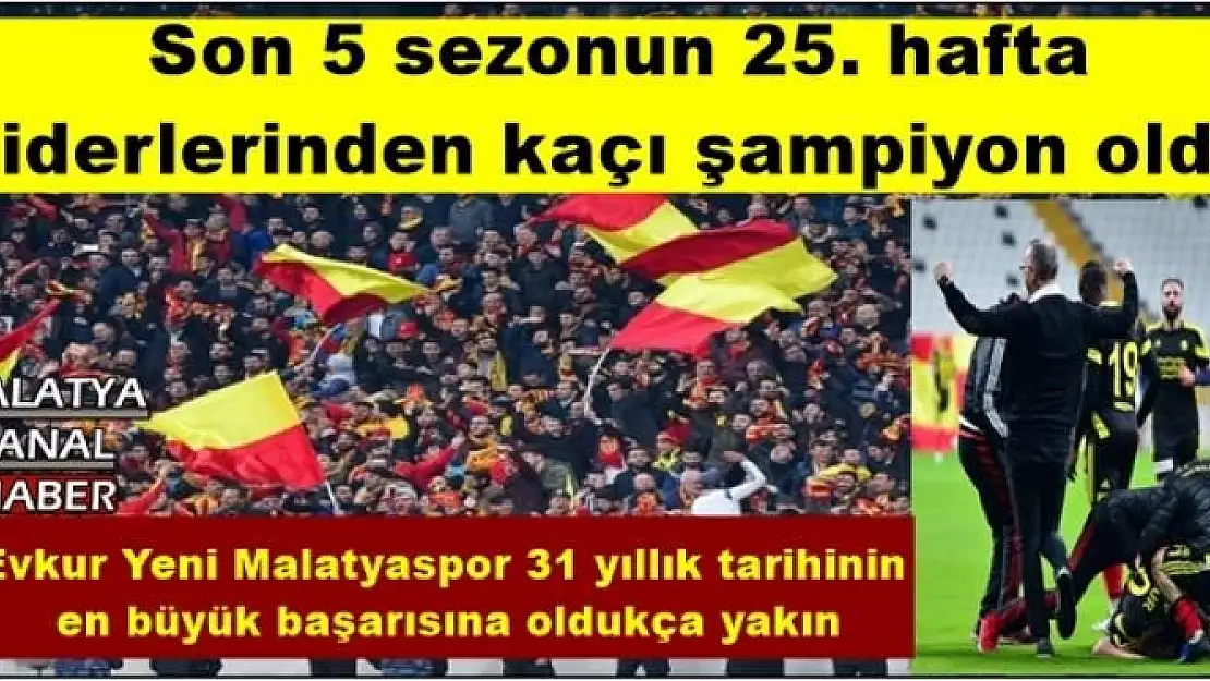 Son 5 sezonun 25. hafta  liderlerinden kaçı şampiyon oldu
