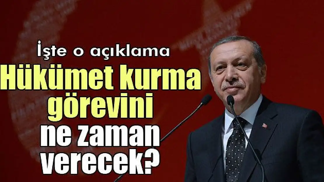 ERDOĞAN, HÜKÜMETİN NE ZAMAN KURULACAĞINI AÇIKLADI