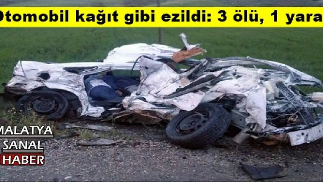  Otomobil kağıt gibi ezildi: 3 ölü, 1 yaralı 