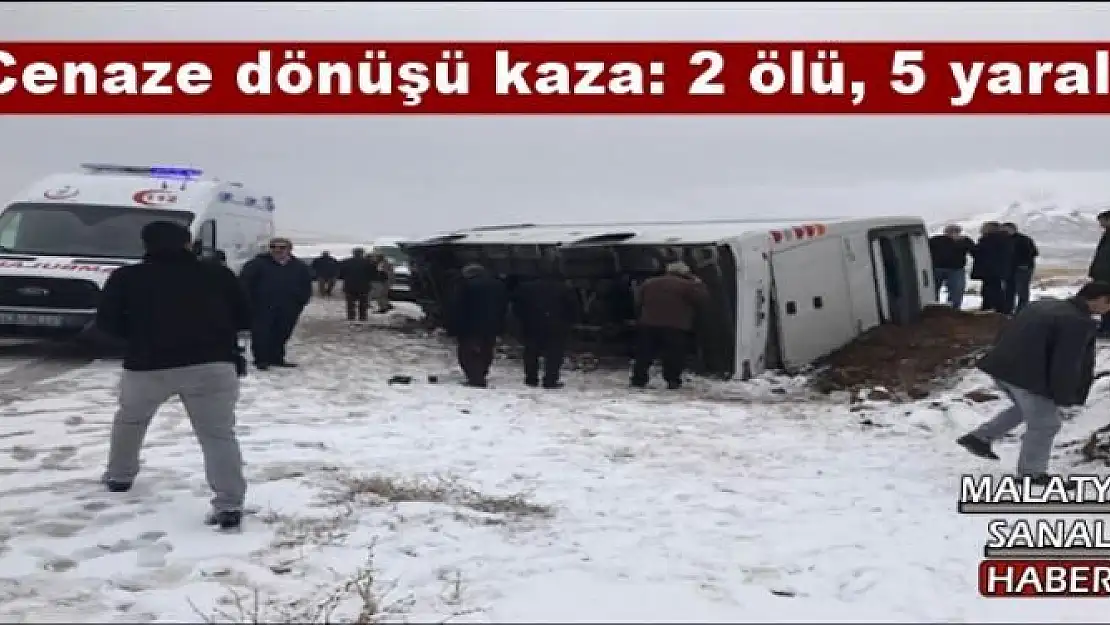 Cenaze dönüşü kaza: 2 ölü, 5 yaralı