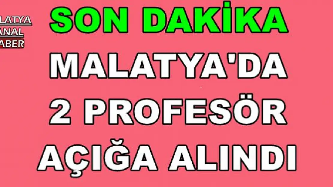 MALATYA'DA  2 PROFESÖR  AÇIĞA ALINDI