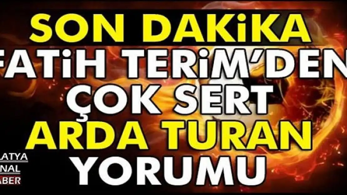 FATİH TERİM´DEN ÇOK SERT ARDA TURAN YORUMU...