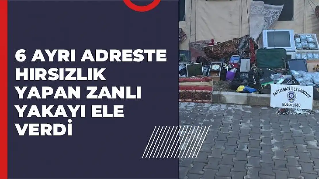 6 ayrı adreste hırsızlık yapan zanlı yakayı ele verdi