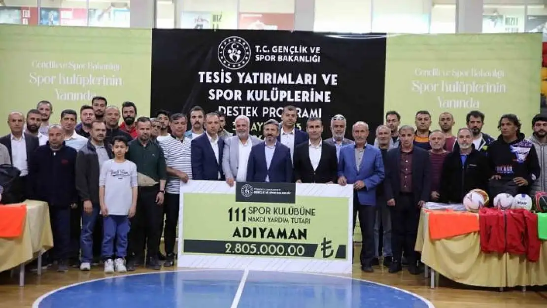 'Adıyaman´da ki spor kulüplerine 2 milyon 805 bin TL´lik yardım'