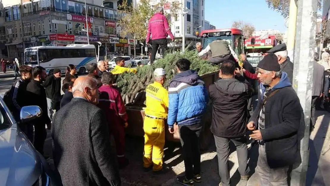 'Adıyaman´da, yılbaşı öncesi binlerce fidan dağıtıldı'