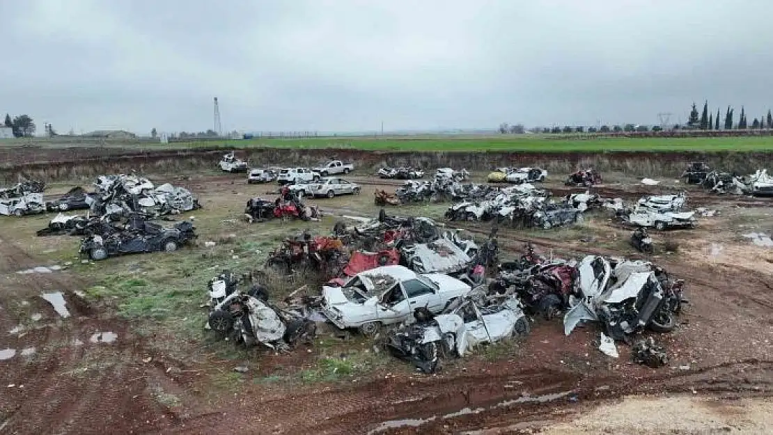 'Adıyamandaki araç mezarlığı dron ile görüntülendi'