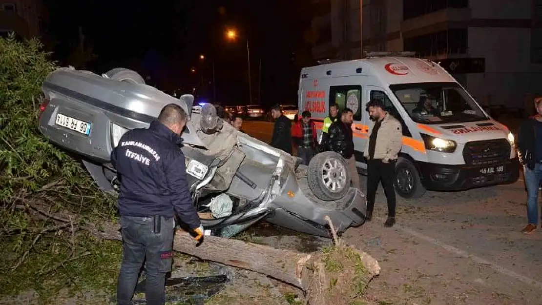 'Ağaca çarpıp takla atan otomobilin sürücüsü ağır yaralandı'