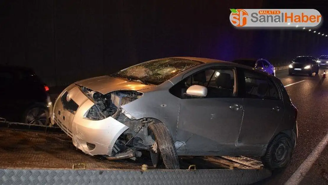 Malatya´da Ağaçları devirip karşı şeride geçti: 1 yaralı