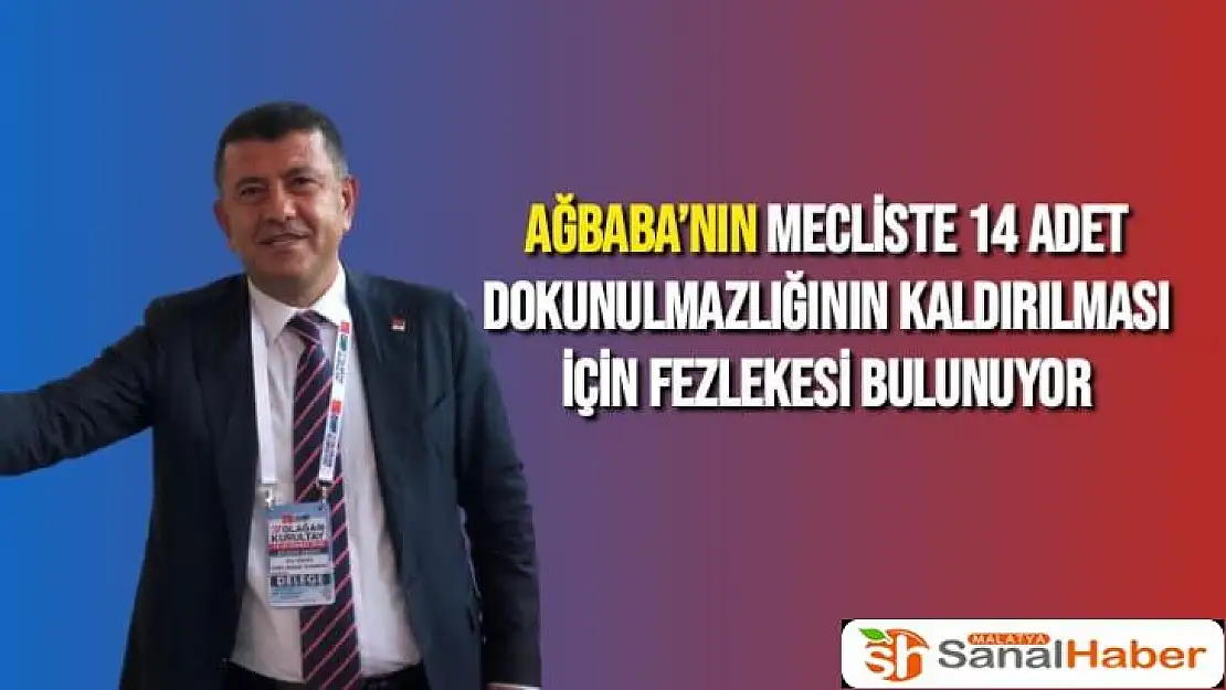 Ağbaba´nın mecliste 14 adet dokunulmazlığının kaldırılması için fezlekesi bulunuyor