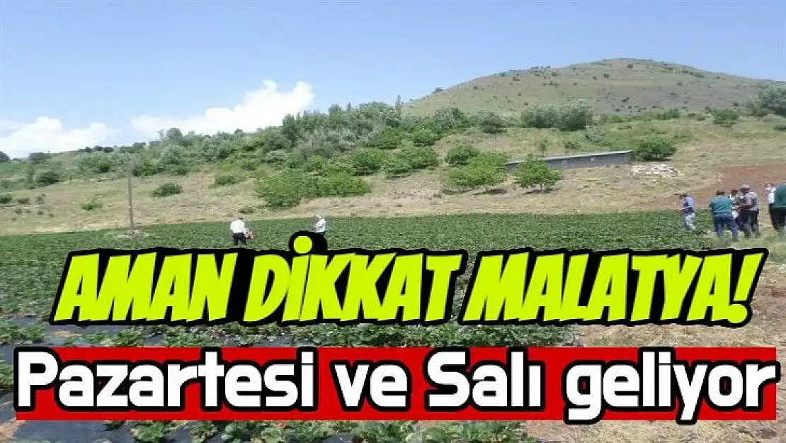 Aman Dikkat Malatya! Pazartesi ve Salı geliyor