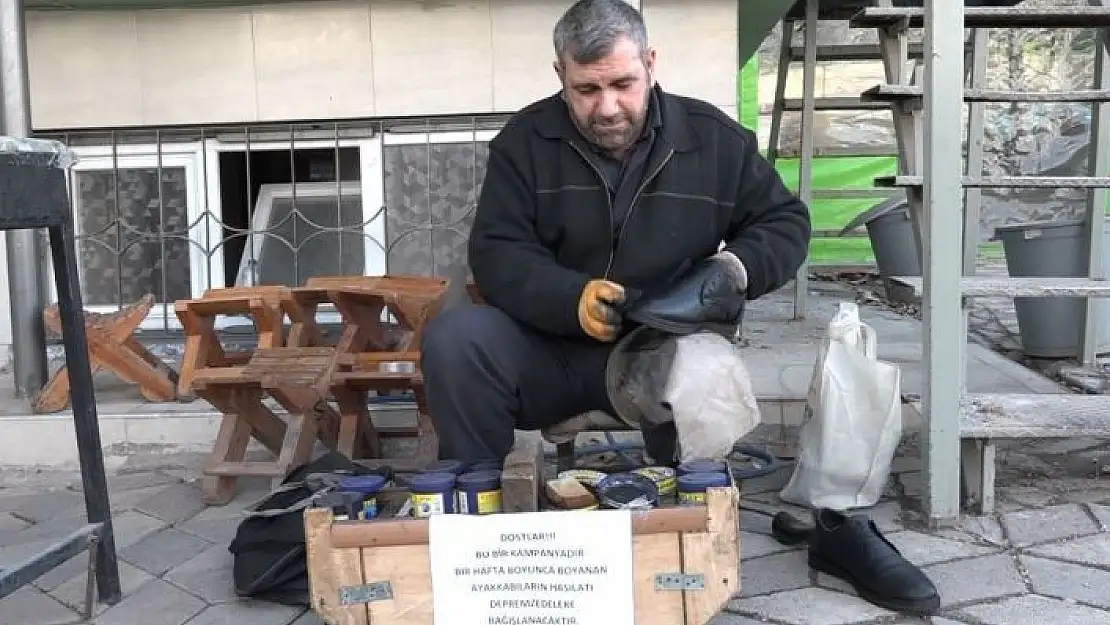 'Ayakkabı boyacısından anlamlı bağış: Bir haftalık gelirini depremzedeler için bağışladı'