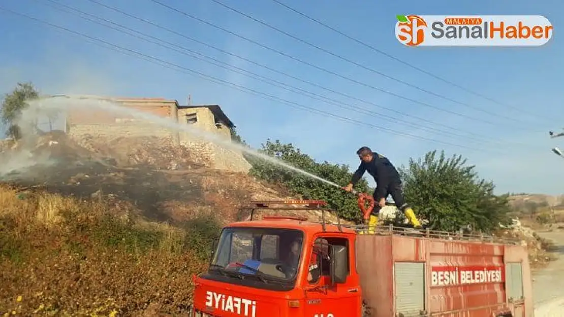 Bahçe yangını evlere sıçramadan söndürüldü