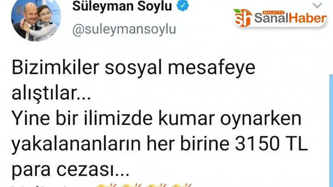 Bakan Soylu'nun paylaştığı o ilde 11 kişiye 34 bin 650 TL ceza kesildi