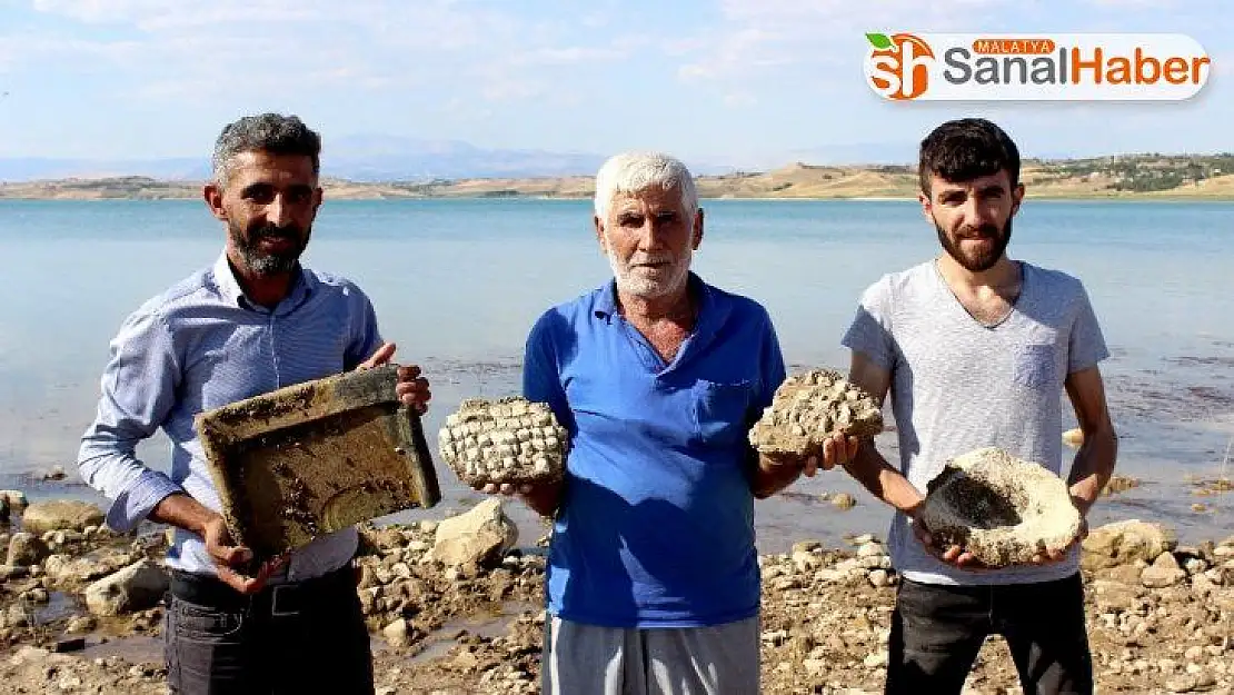 Baraj suları çekilince köylüler buldu
