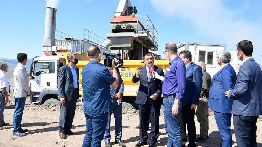 'Başkan Gürkan, mobil plent tesisinde inceleme yaptı'