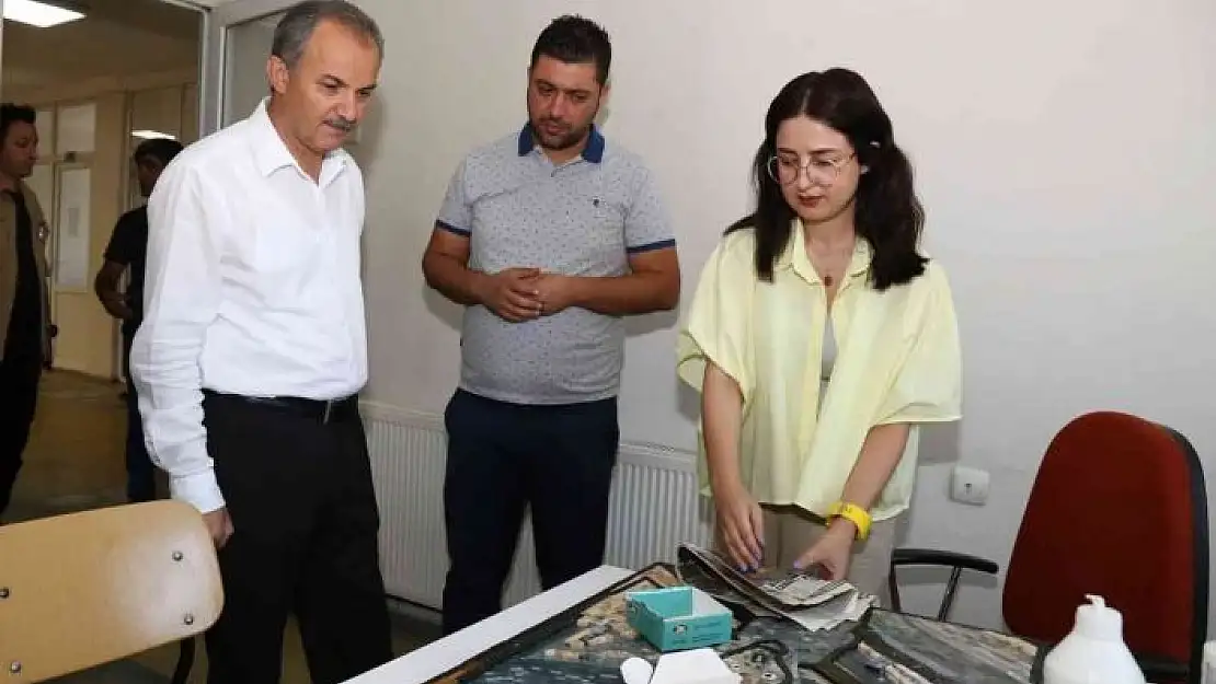 'Başkan Kılınç, ADIMEK kurs merkezindeki eserleri inceledi'