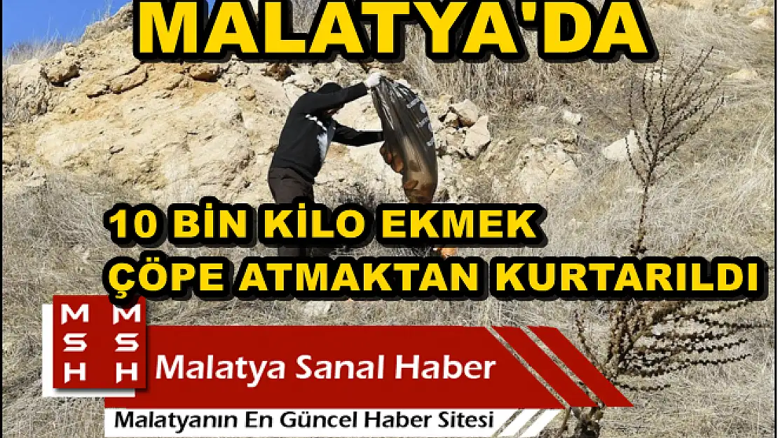 MALATYA'DA 10 BİN KİLO EKMEK ÇÖPE ATMAKTAN KURTARILDI 