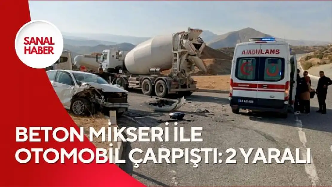 Beton mikseri ile otomobil çarpıştı: 2 yaralı